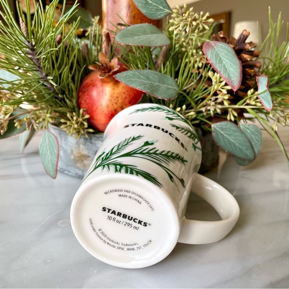 Starbucks•2020 Christmas/Holiday Collection•Logo Mug with Lit Evergreen Branches - Picture 9 of 12